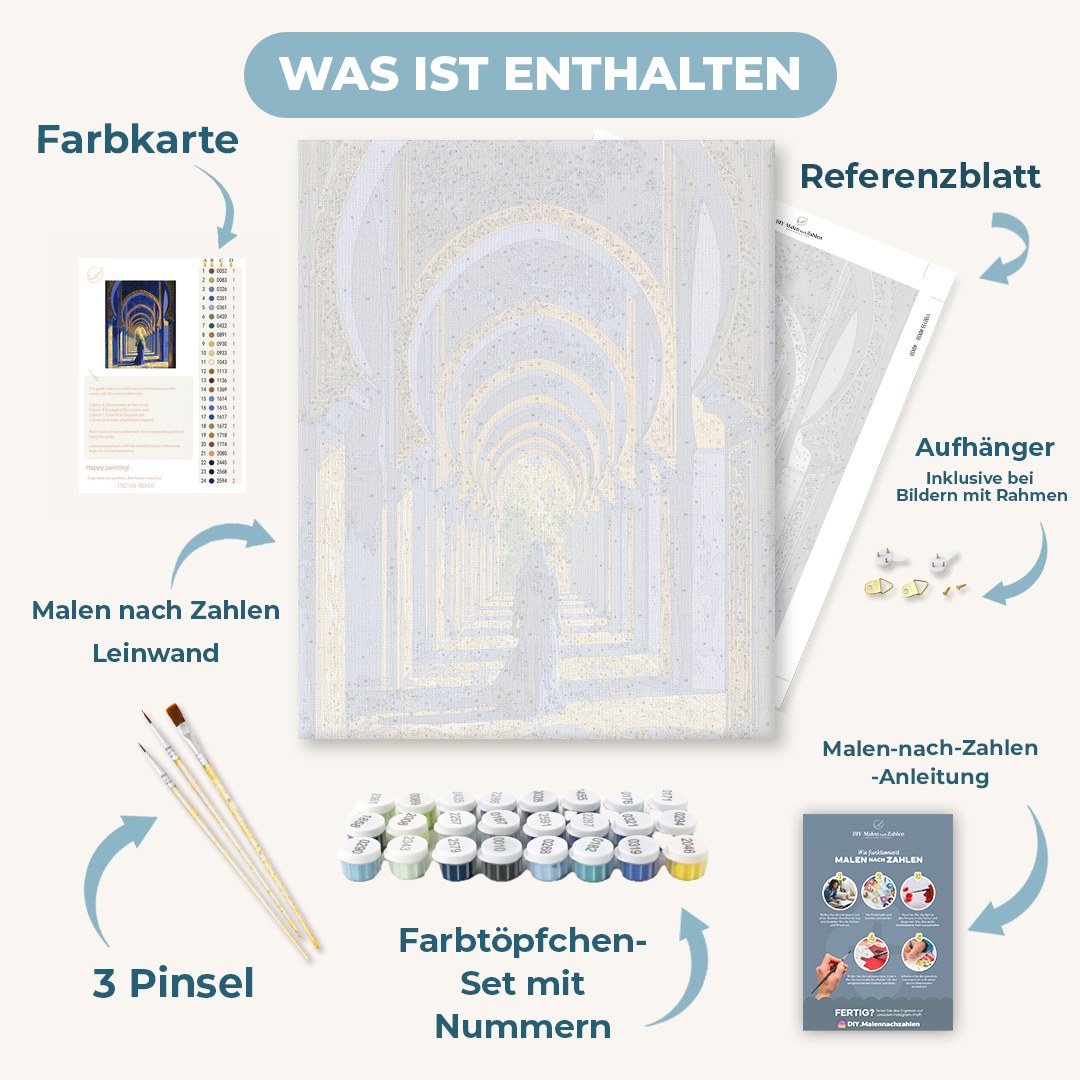 Malen nach Zahlen - Blauer Riad-Korridor