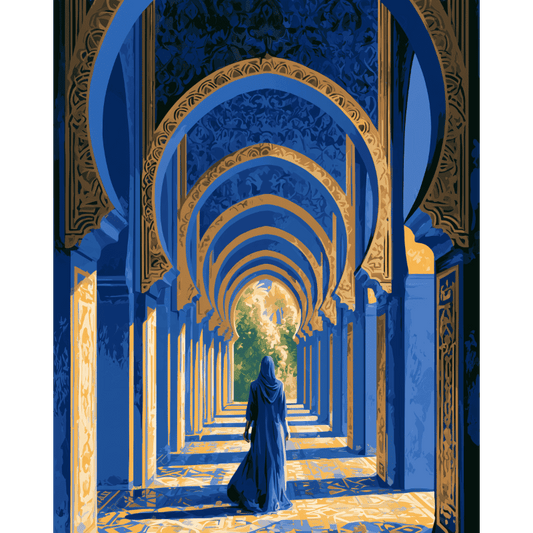 Malen nach Zahlen - Blauer Riad-Korridor