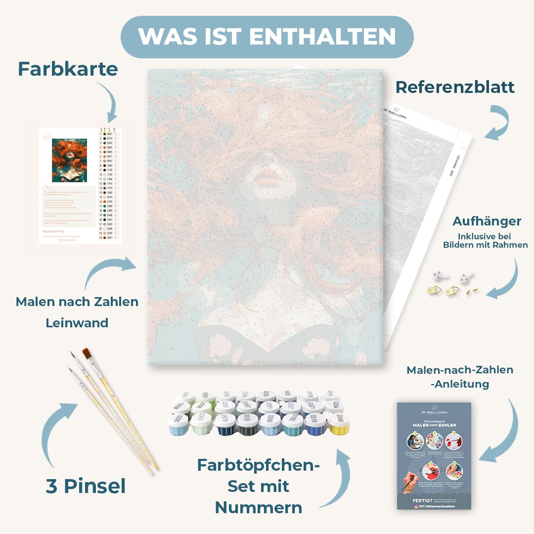 Malen nach Zahlen - Goldfische im Haar