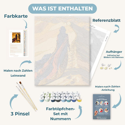 Malen nach Zahlen - Fußspuren in den Dünen
