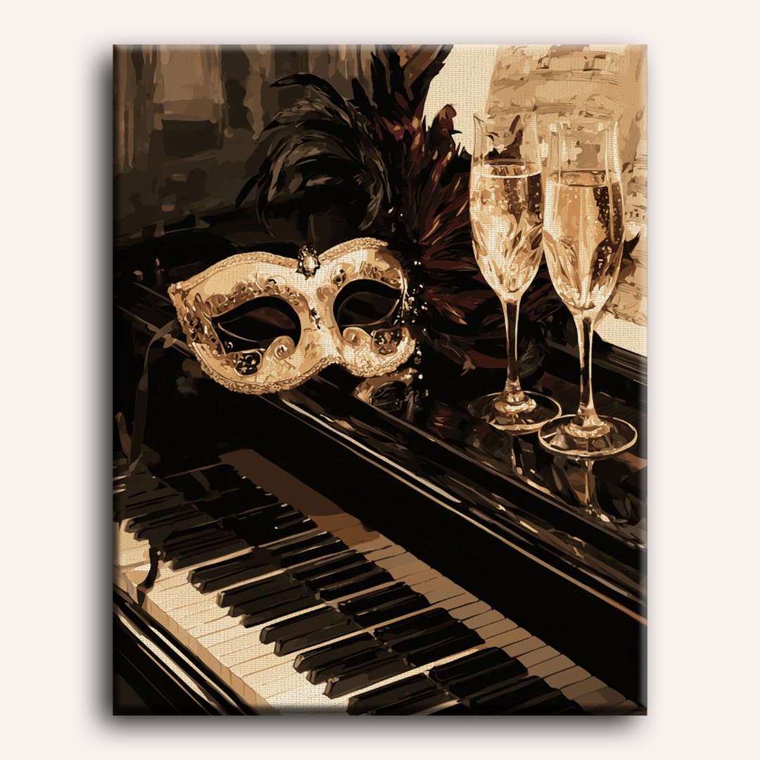 Malen nach Zahlen - Goldene Maskenball-Tasten