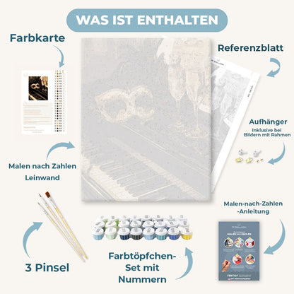Malen nach Zahlen - Goldene Maskenball-Tasten