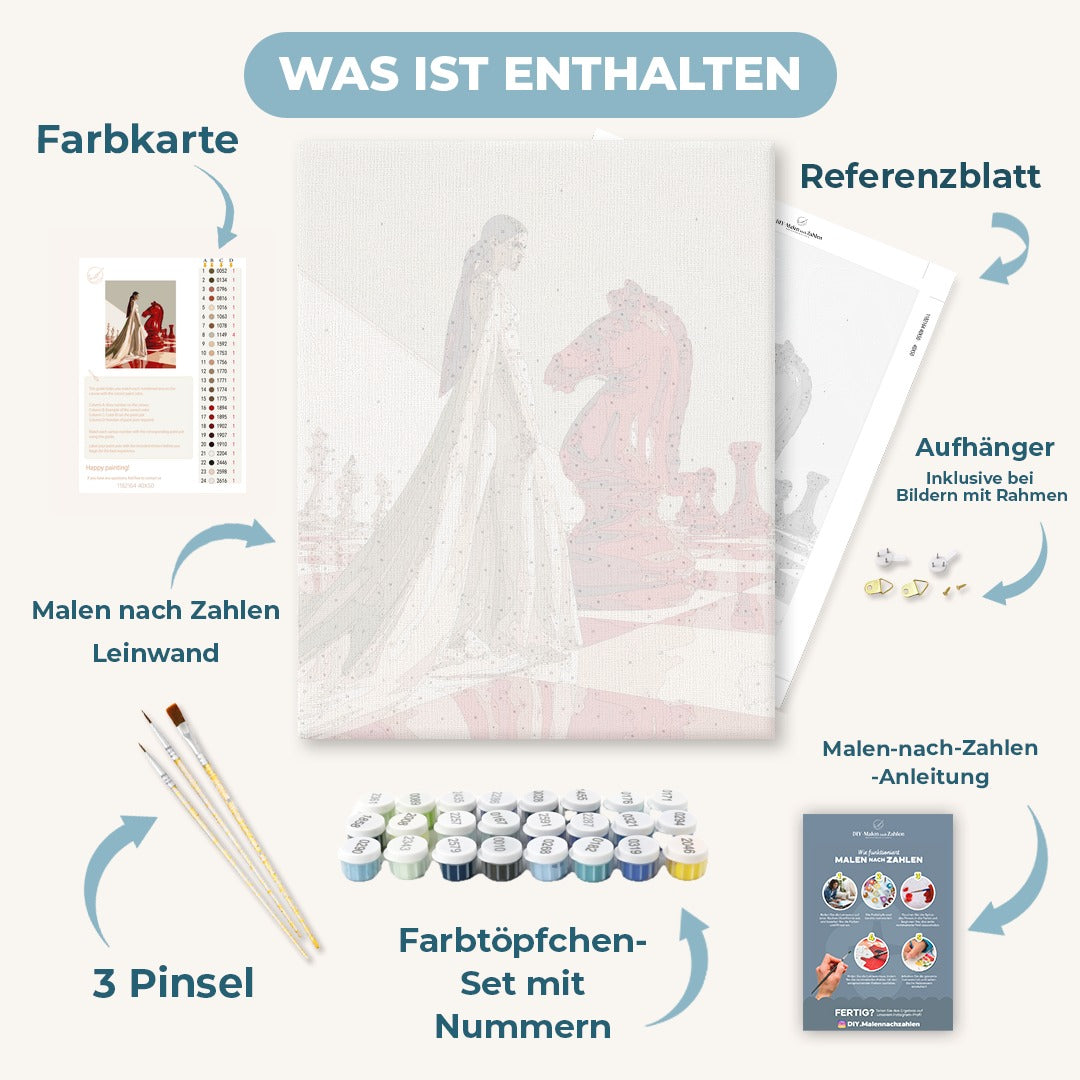Malen nach Zahlen - Schachmatt in Purpurrot
