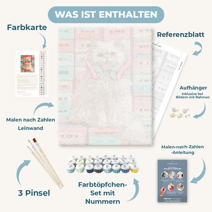 Malen nach Zahlen - Retro-Mixtape-Kätzchen