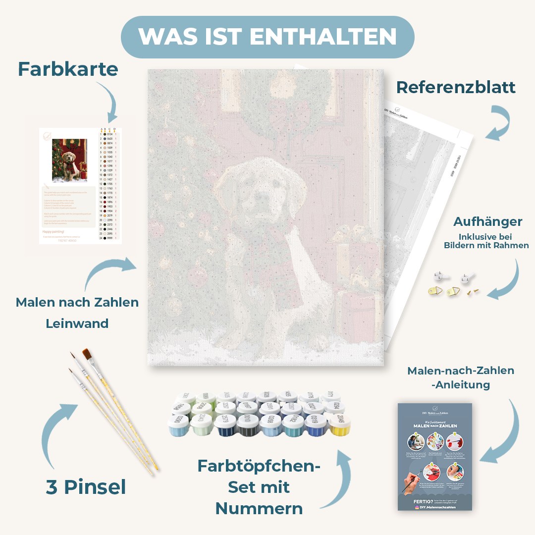 Malen nach Zahlen - Schal an der roten Tür