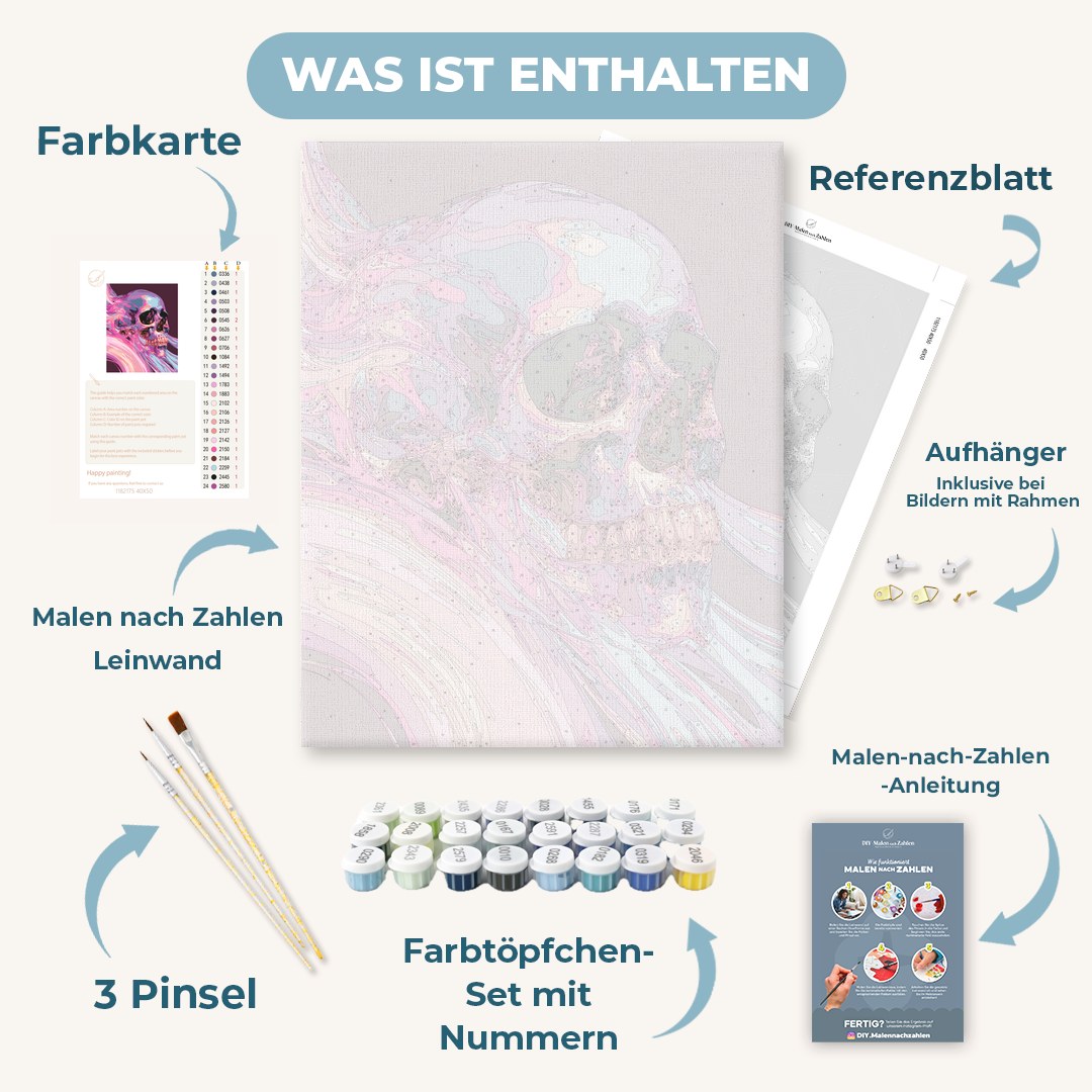 Malen nach Zahlen - Opal-Schädel
