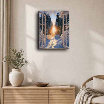 Malen nach Zahlen - Fenster zum Winterwald