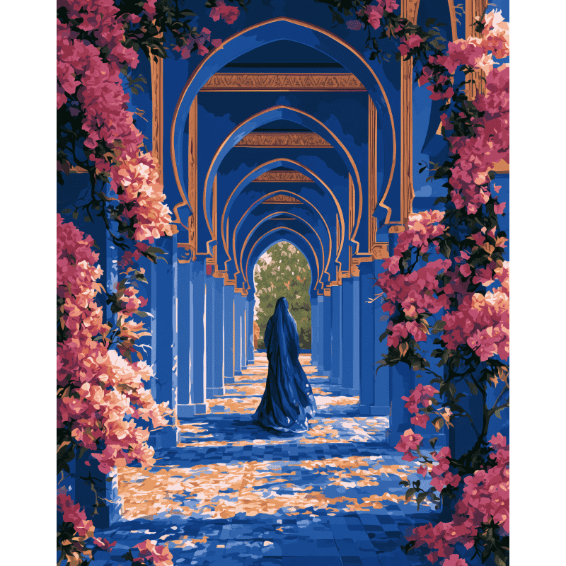 Malen nach Zahlen - Spaziergang durch den Bougainvillea-Riad