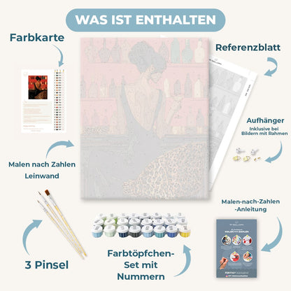 Malen nach Zahlen - Rote Bar, Leopardensitz