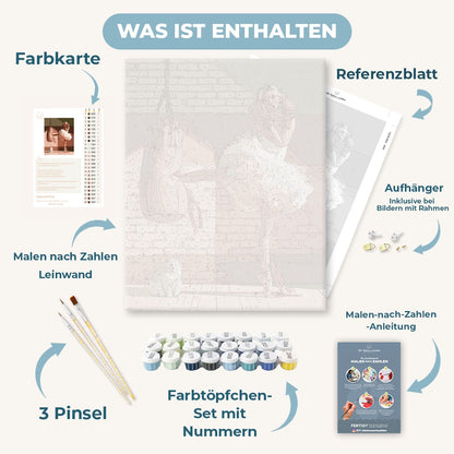 Malen nach Zahlen - Rosa Handschuhe, Spitzenschuhe