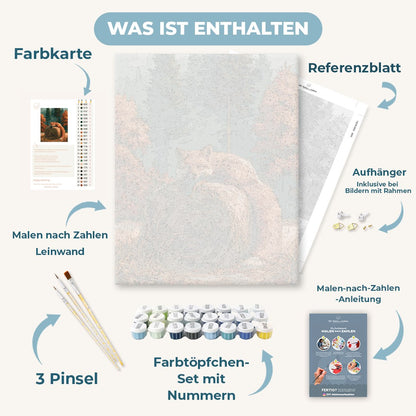 Malen nach Zahlen - Fuchs im blauen Wald