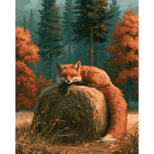 Malen nach Zahlen - Fuchs im blauen Wald