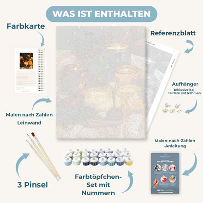 Malen nach Zahlen - Kerzen-Tannenzapfen-Tablett