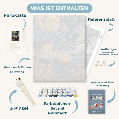 Malen nach Zahlen - Sternennacht in der Tasse