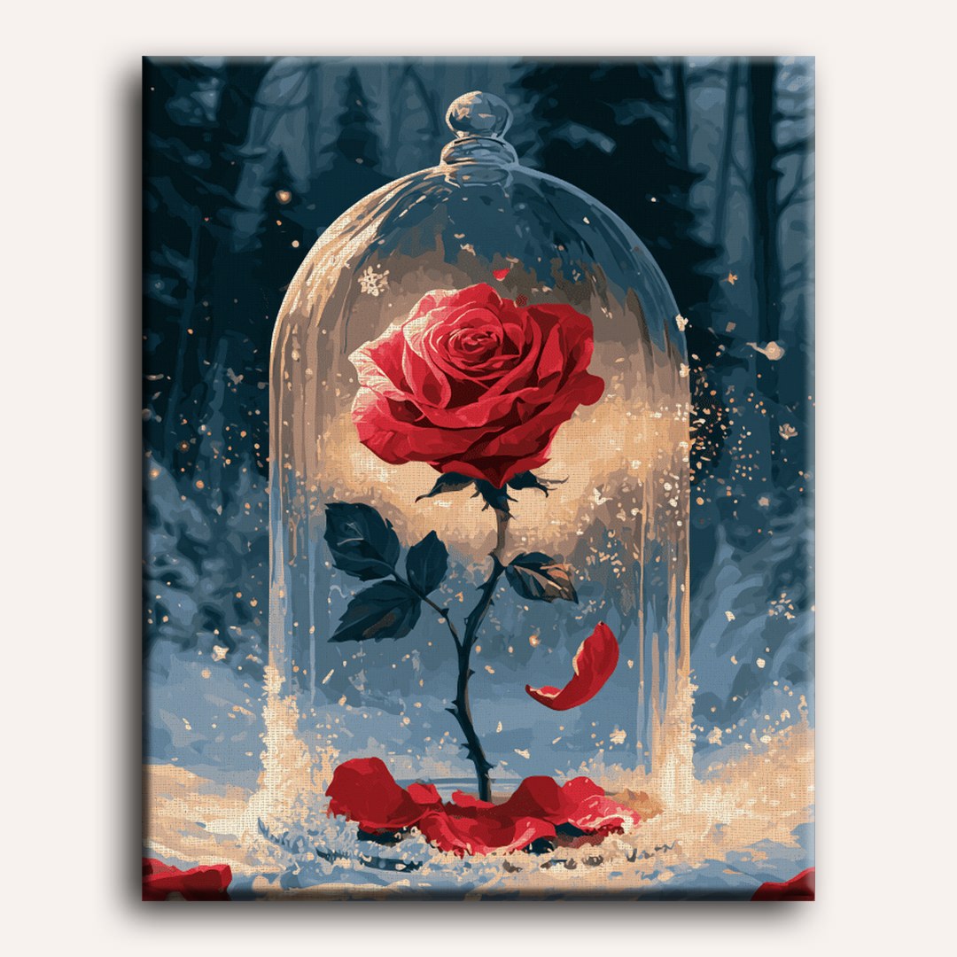 Malen nach Zahlen - Rose unter Glas