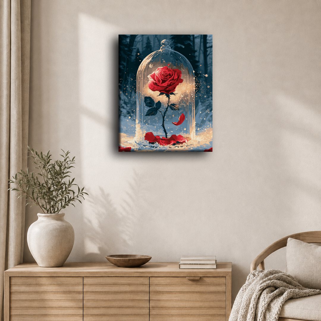 Malen nach Zahlen - Rose unter Glas