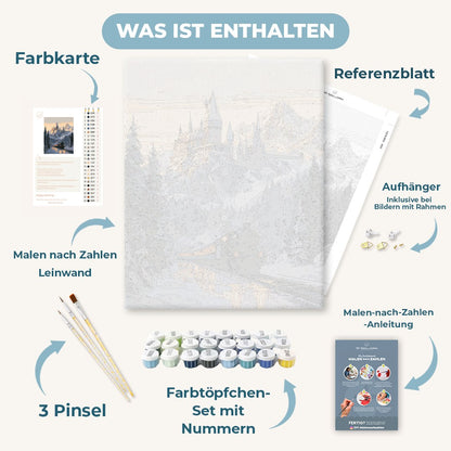 Malen nach Zahlen - Schloss in goldener Dämmerung