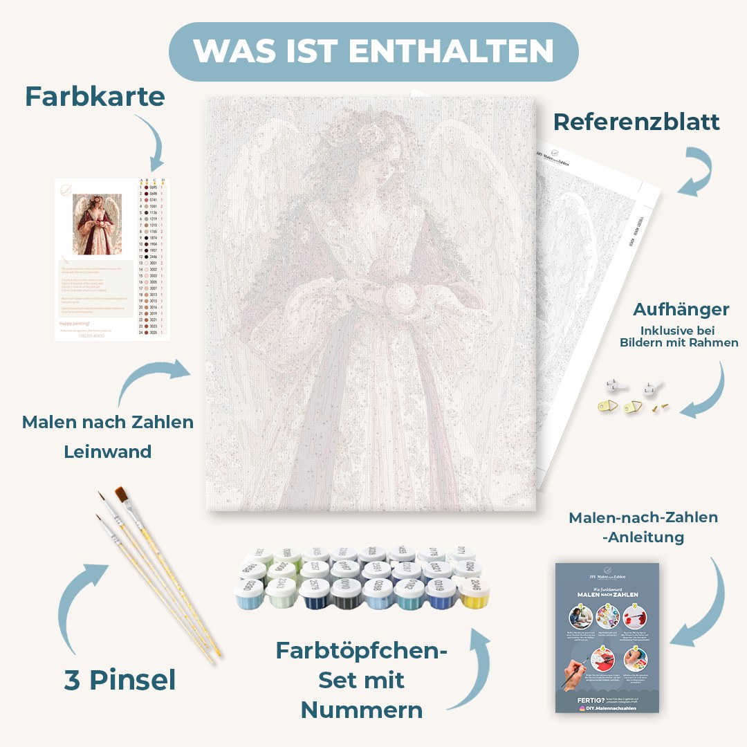 Malen nach Zahlen - Rosige Gabe des Engels