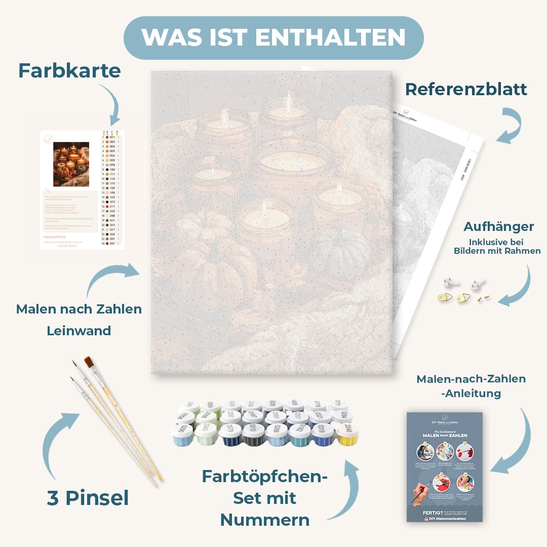 Malen nach Zahlen - Herbstliche Kerzenernte