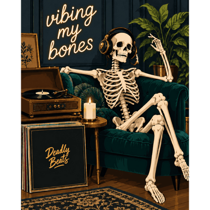 Malen nach Zahlen - Skelett im Vinyl-Groove