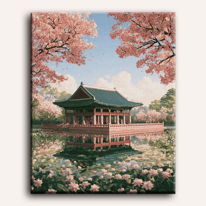 Malen nach Zahlen - Kirschblüten-Pavillon