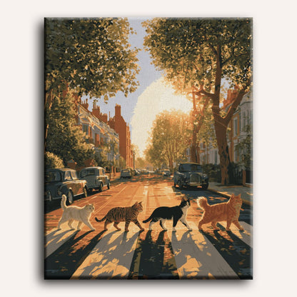 Malen nach Zahlen - Katzen-Zebrastreifen