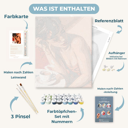Malen nach Zahlen - Kaffee im goldenen Licht