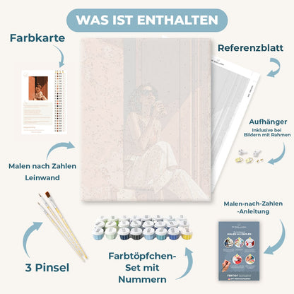 Malen nach Zahlen - Schluck im sonnigen Türeingang
