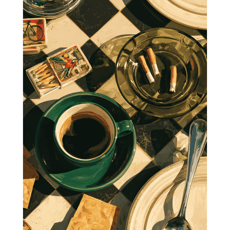Malen nach Zahlen - Espresso & Aschenbecher