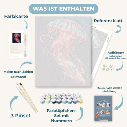 Malen nach Zahlen - Neon-Qualle