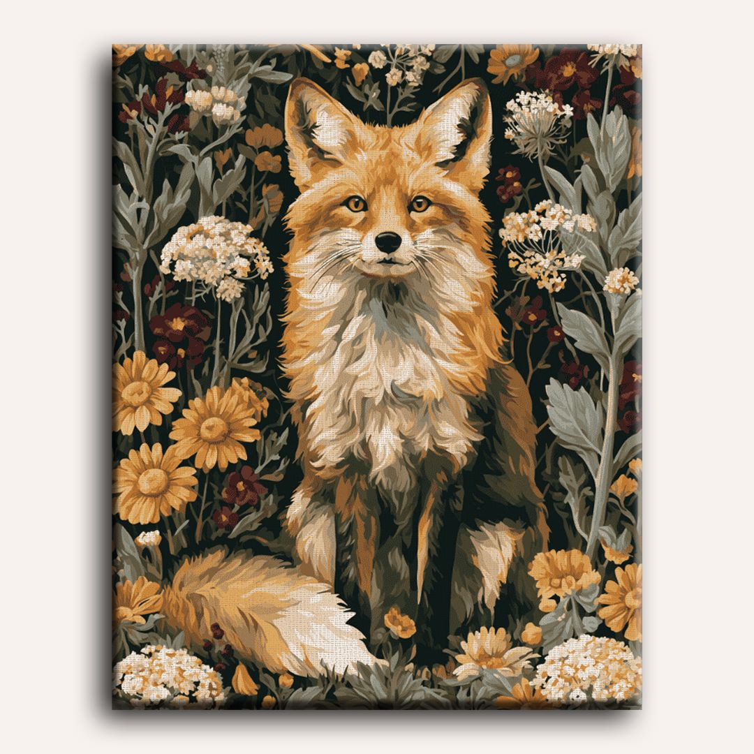 Malen nach Zahlen - Fuchs zwischen Wildblumen