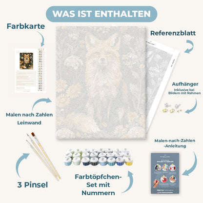 Malen nach Zahlen - Fuchs zwischen Wildblumen