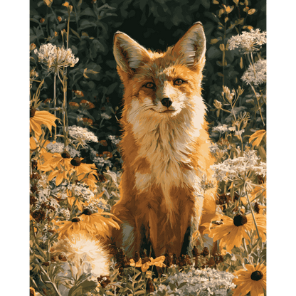 Malen nach Zahlen - Fuchs im Wiesenlicht