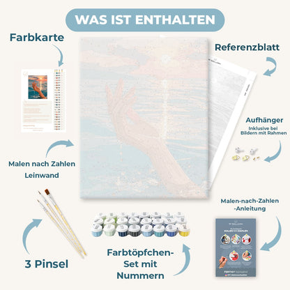 Malen nach Zahlen - Fingerspitzen im Sonnenuntergang
