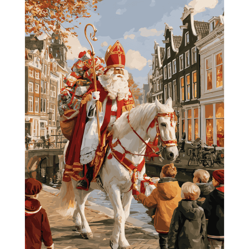 Malen nach Zahlen - Nikolaus-Parade am Kanal