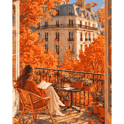 Malen nach Zahlen - Balkon in gebranntem Orange