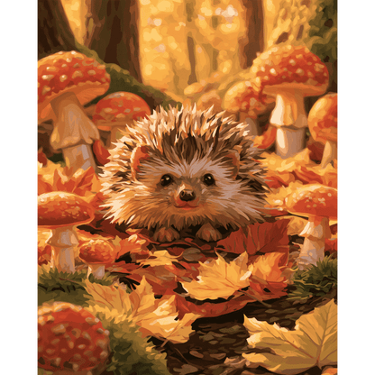 Malen nach Zahlen - Fliegenpilz-Igel