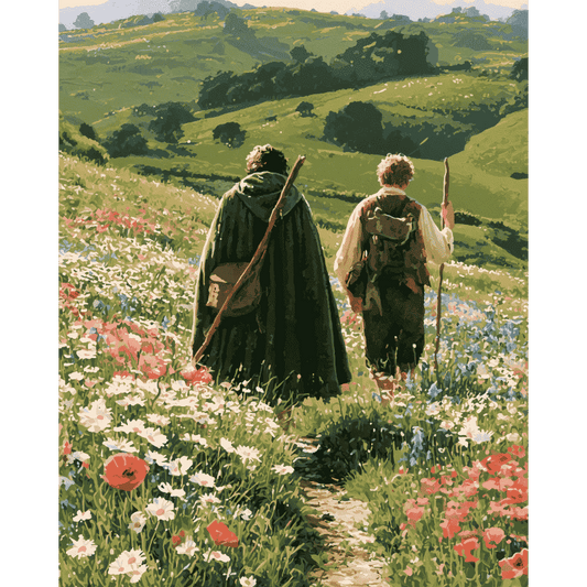 Malen nach Zahlen - Wanderer in den Wildblumen