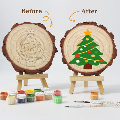 Malen nach Zahlen Baumscheibe - Weihnachtsbaum