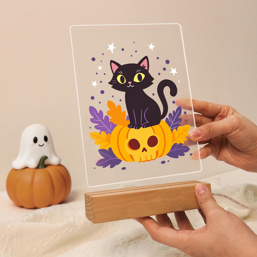 Malen nach Zahlen Halloween Lampe – Kürbiskatze