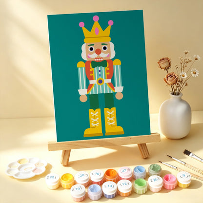 6 Mini-Gemälde auf Holzplatte – Nussknacker Set