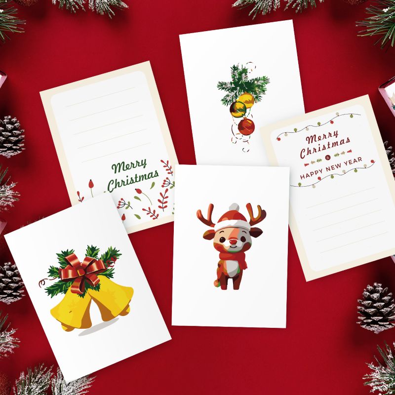 Malen nach Zahlen - 5 Postkarten – Weihnachtsset