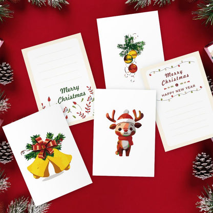 Malen nach Zahlen - 5 Postkarten – Weihnachtsset