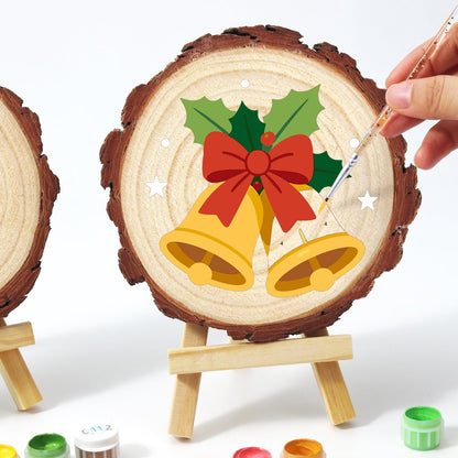 Malen nach Zahlen Baumscheibe - Weihnachtsglocken