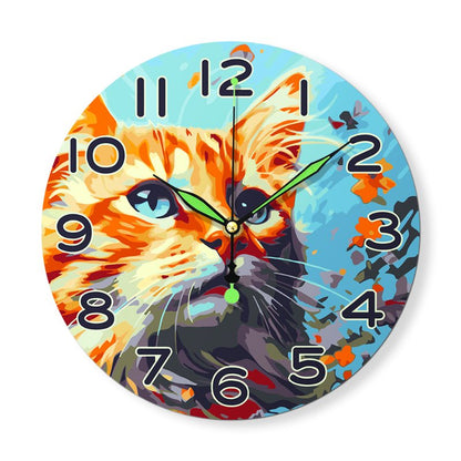 Malen nach Zahlen - Malen nach Zahlen Uhr – Hübsche Katze