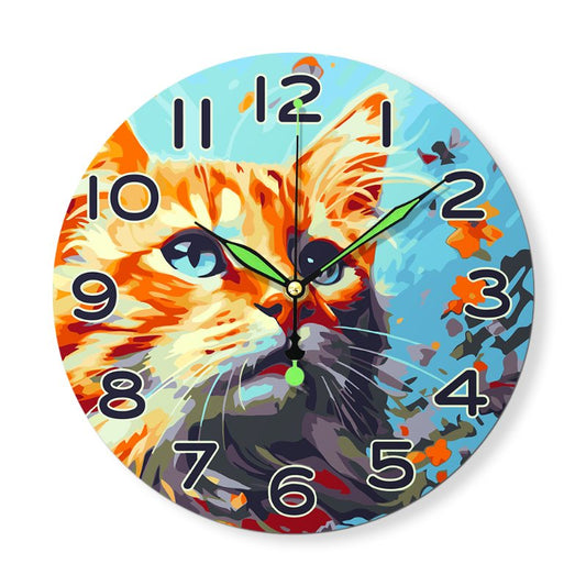 Malen nach Zahlen - Malen nach Zahlen Uhr – Hübsche Katze