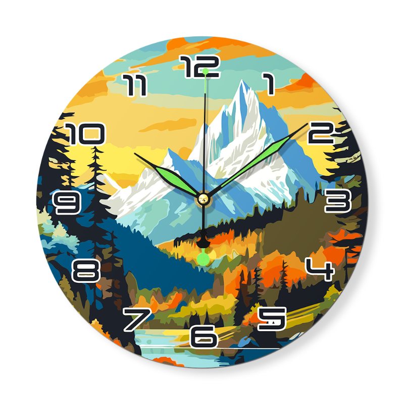 Malen nach Zahlen - Malen nach Zahlen Uhr – Wunderschöne Landschaft