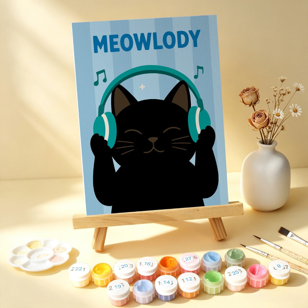 6 Mini-Gemälde auf Holzplatte – Katze für alle Fälle Set