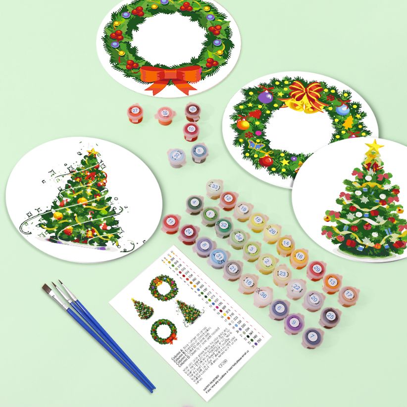 Malen nach Zahlen - Weihnachts-Tischsets | 4 Stück