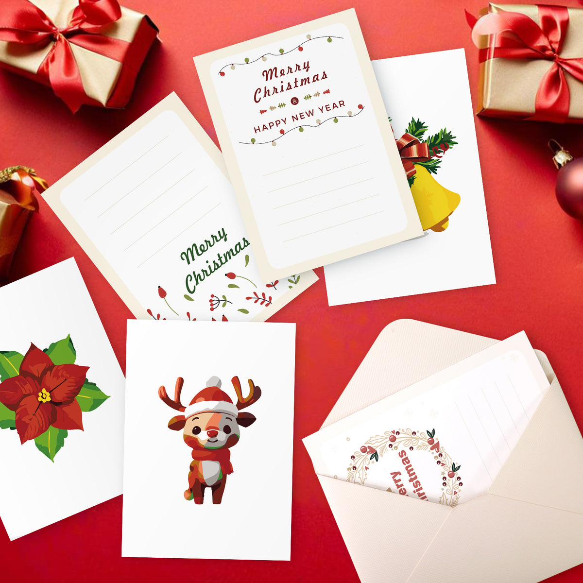 Malen nach Zahlen - 5 Postkarten – Weihnachtsset
